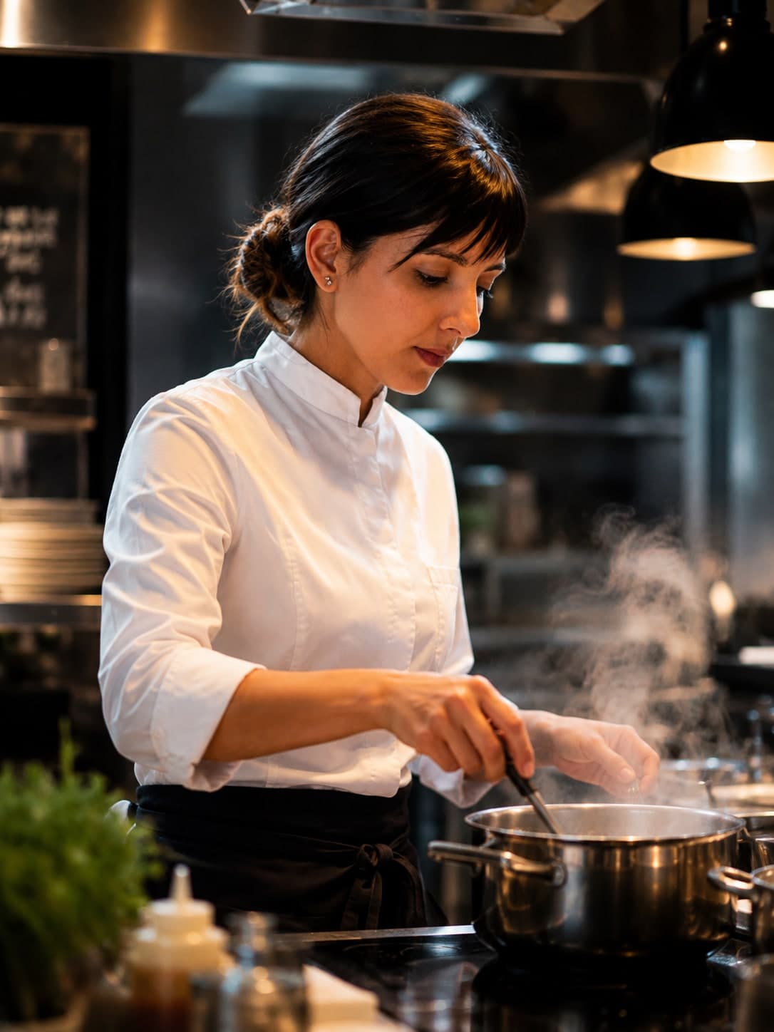 Naoëlle d'Hainaut en cuisine, devant le piano